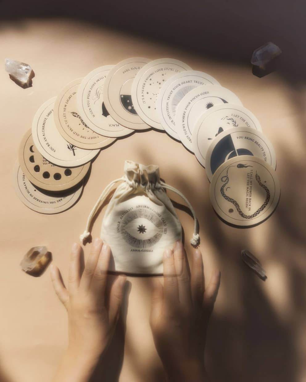 Inner Alchemy Affirmations - Round Card Deck - Gold Edition - Water Moon Shop